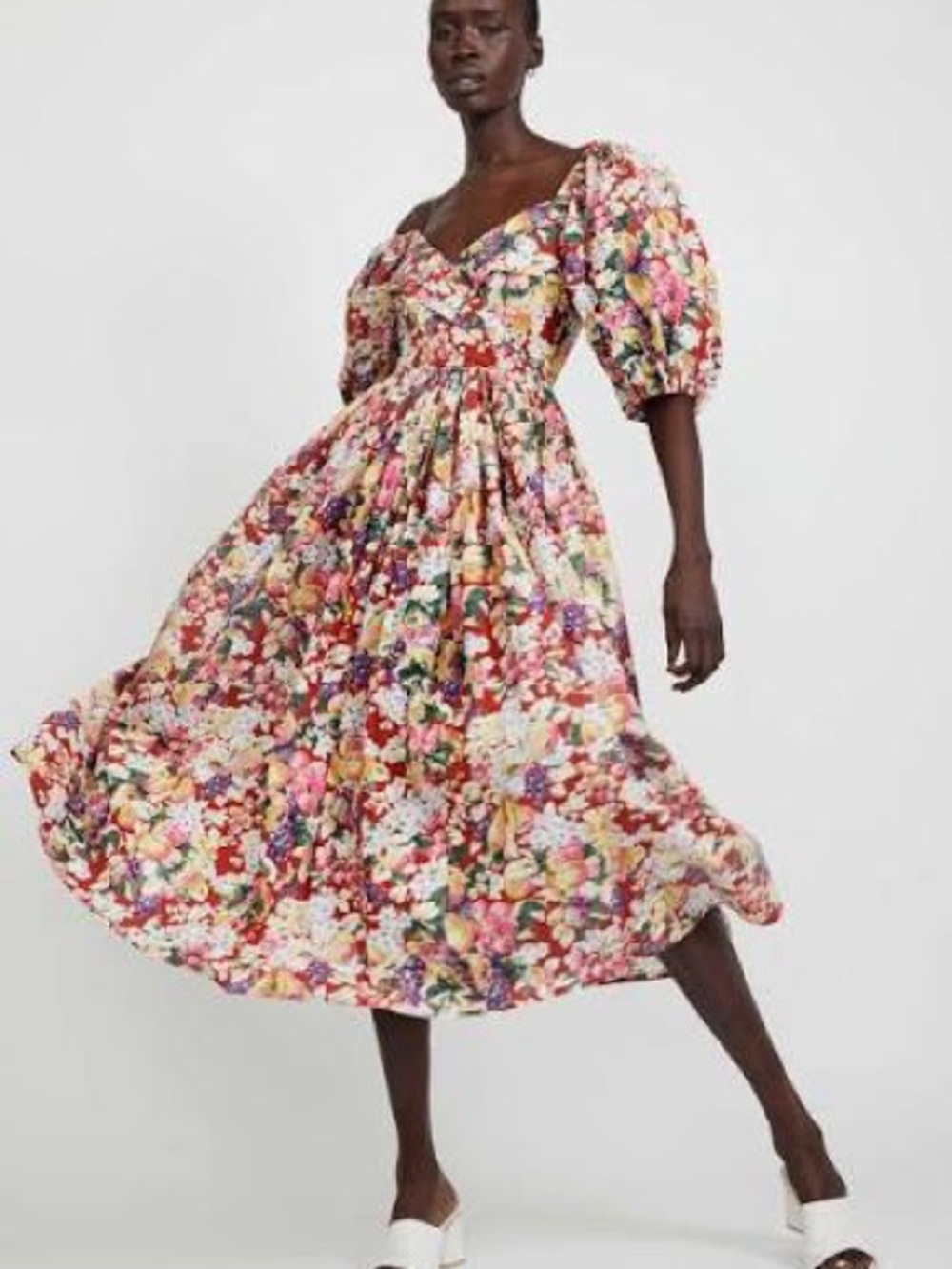 Batsheva x Laura Ashley Floral Puff-Sleeve Midi Dress